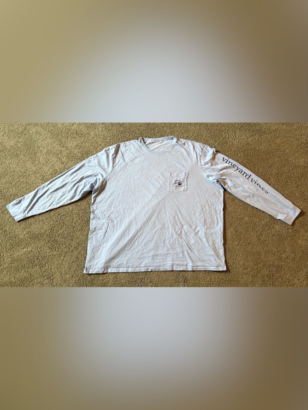 Vineyard Vines Long Sleeve Blue Shirt Mens Size 4XB Cotton Merry Christmas Big